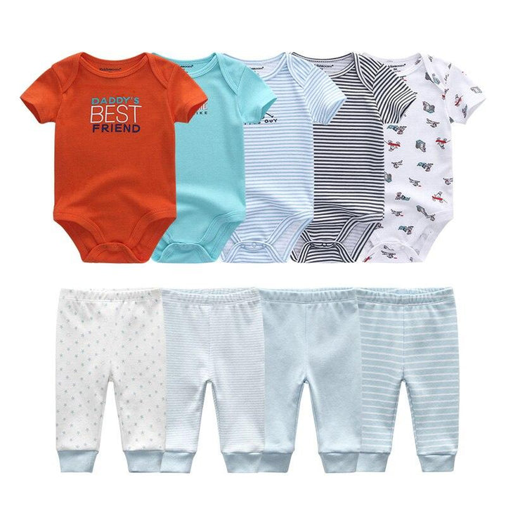 مجموعة ملابس للأطفال الرضع من 0-12 عبارة عن سالوبيت وبنطال - متجر بيوتي سنتر