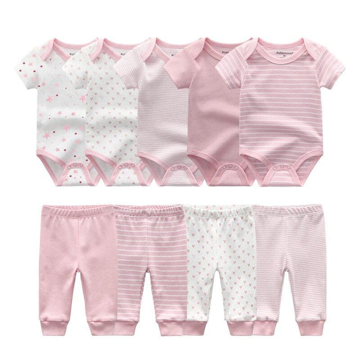 مجموعة ملابس للأطفال الرضع من 0-12 عبارة عن سالوبيت وبنطال - متجر بيوتي سنتر