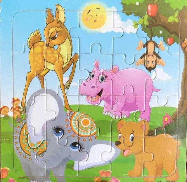 لعبة اطفال خشبية مكعبات الغاز علي شكل حيوانات 20 قطعة ثلاثية الابعاد - متجر بيوتي سنتر