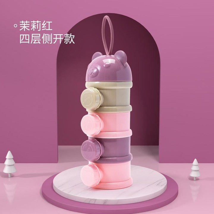 صندوق مسحوق حليب الأطفال المحمولة 3/4 طبقات صندوق مكملات طعام سعة كبيرة فتحات متعددة - متجر بيوتي سنتر