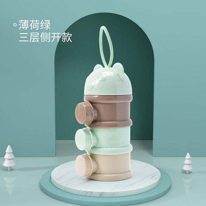 صندوق مسحوق حليب الأطفال المحمولة 3/4 طبقات صندوق مكملات طعام سعة كبيرة فتحات متعددة - متجر بيوتي سنتر