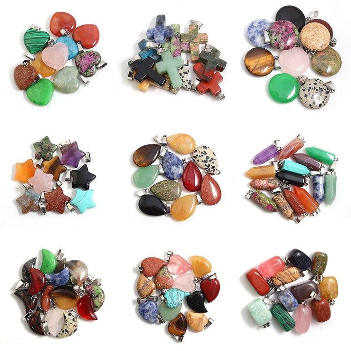 معلقات الحجر الطبيعي 30 قطعة لصنع المجوهرات - متجر بيوتي سنتر