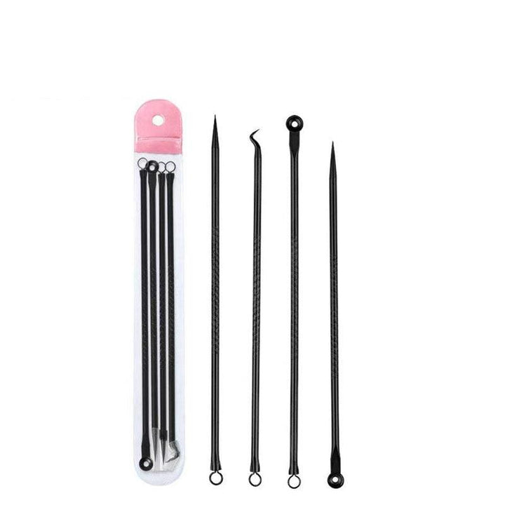 ادوات معدنية 4 قطع للعناية بالبشرة مزيلة للرؤؤس السوداء و البثور و حب الشباب - متجر بيوتي سنتر