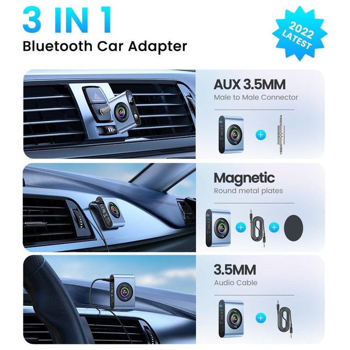 بلوتوث سيارة لاسلكي  مغناطيسي 5.3  مشغل MP3 LED 3.5 مللي متر AUX راديو - متجر بيوتي سنتر