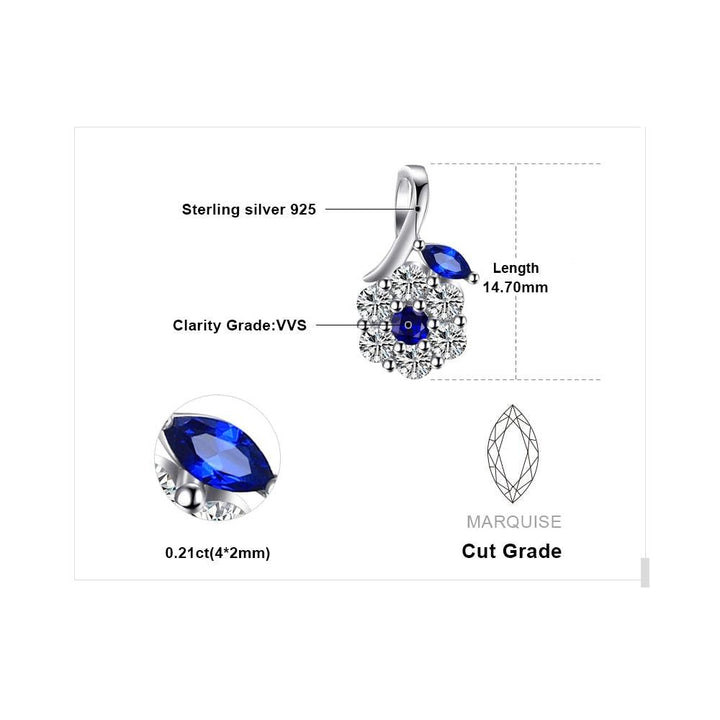 قلادة نسائية من JewelryPalace من الإسبنيل الأزرق من الفضة عيار 925 - متجر بيوتي سنتر