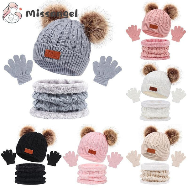 مجموعة ملابس للشتاء للأطفال قبعة و وشاح و قفازات - متجر بيوتي سنتر
