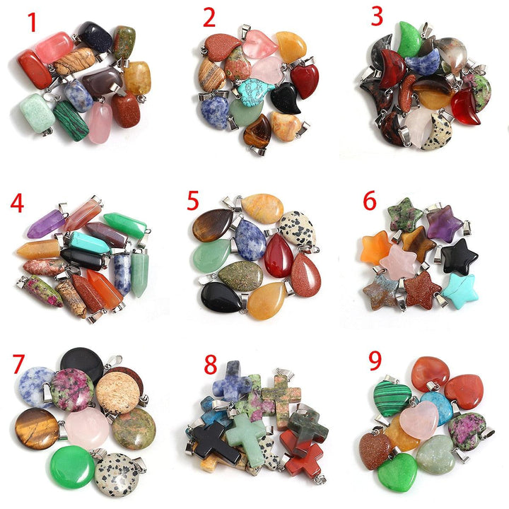 معلقات الحجر الطبيعي 30 قطعة لصنع المجوهرات - متجر بيوتي سنتر
