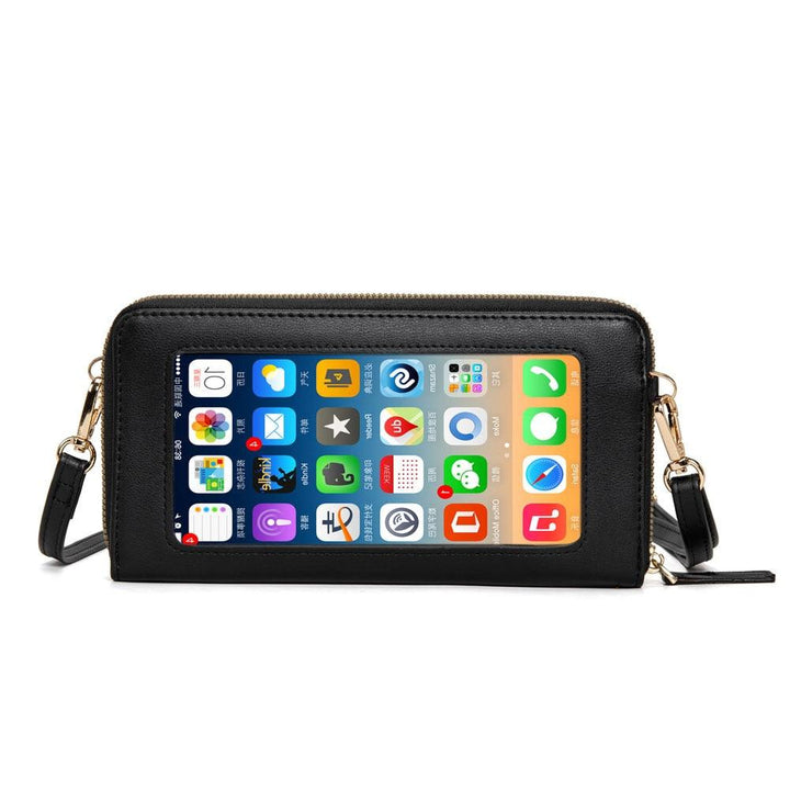 حقيبة تعمل باللمس  حقيبة كتف صغيرة حافظة نقود للهاتف المحمول مع فتحات بطاقة الائتمان - متجر بيوتي سنتر
