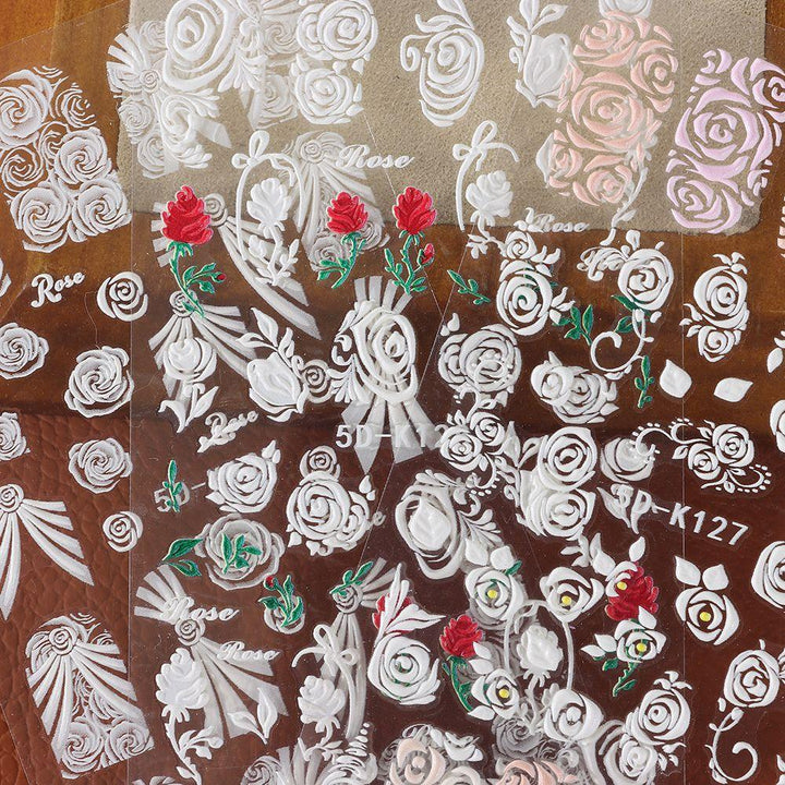 ملصقات اظافر وردة الأكريليك - متجر بيوتي سنتر