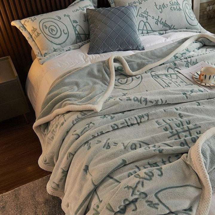 بطانية للخريف والشتاء طبقة مزدوجة الفانيلا بطانية للنوم وللأريكة - متجر بيوتي سنتر