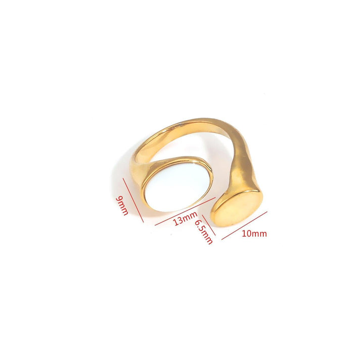 خاتم ستانلس مطلي مقاوم للصدأ , مع حجر الفيروز - متجر بيوتي سنتر