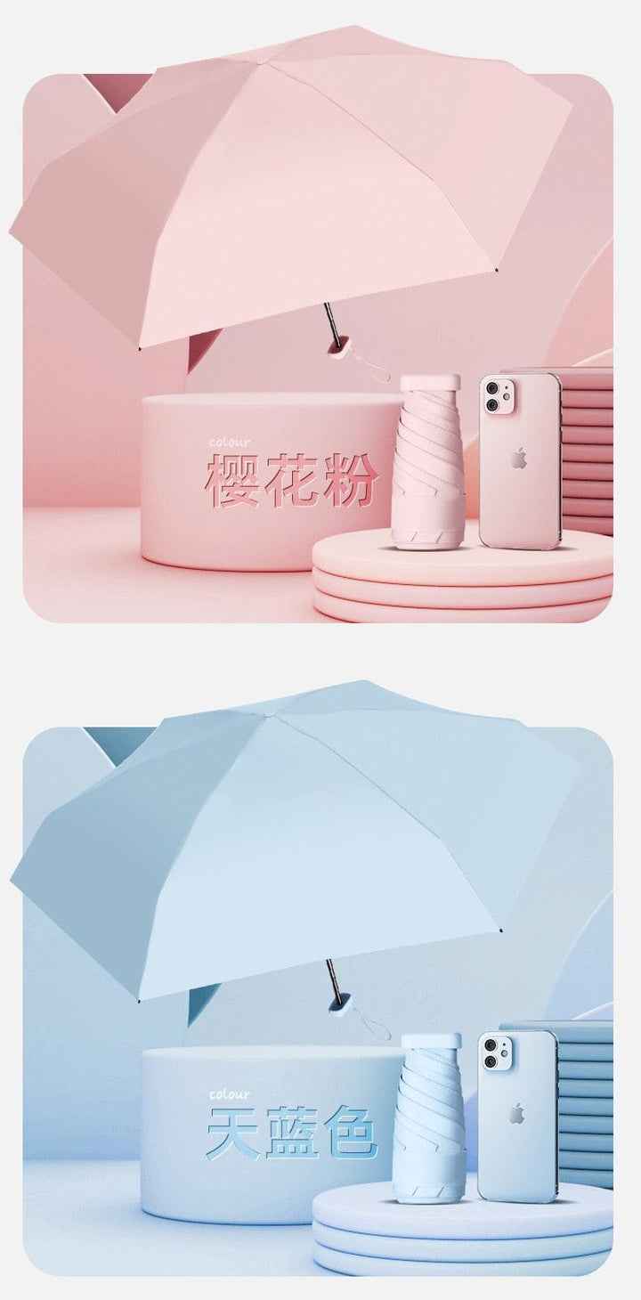 مظلة واقية من الشمس مظلة جيب مصغرة للمطر قابلة للطي  خفيفة الوزن للنساء والرجال - متجر بيوتي سنتر