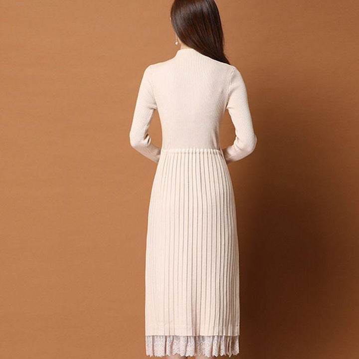 فستان مثير على الطراز الكوري باكمام طويلة فضفاض شتوي - متجر بيوتي سنتر
