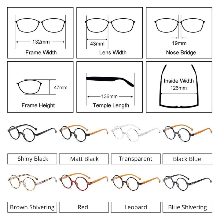 نظارات للقراءة مستديرة للنساء والرجال نظارات طبية - متجر بيوتي سنتر