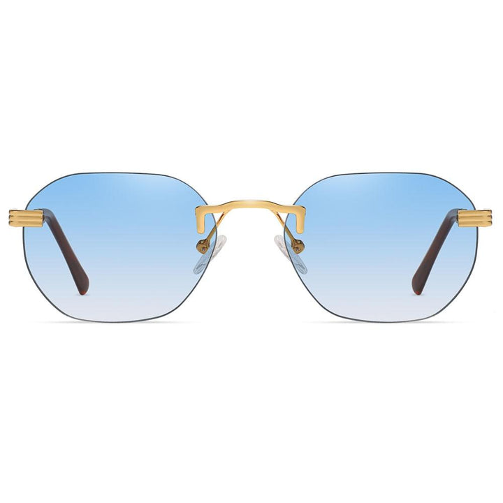 نظارة شمسية معدنية بدون اطار للنساء زرقاء متدرجة اللون - متجر بيوتي سنتر