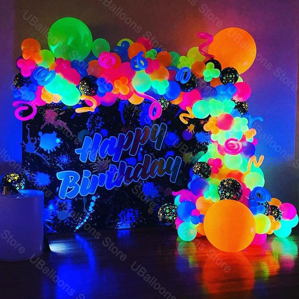 مجموعة بالونات نيون متوهجة ديكور للحفلات - متجر بيوتي سنتر