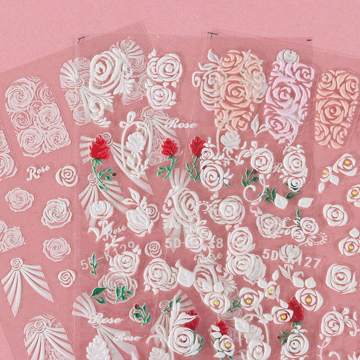 ملصقات اظافر وردة الأكريليك - متجر بيوتي سنتر